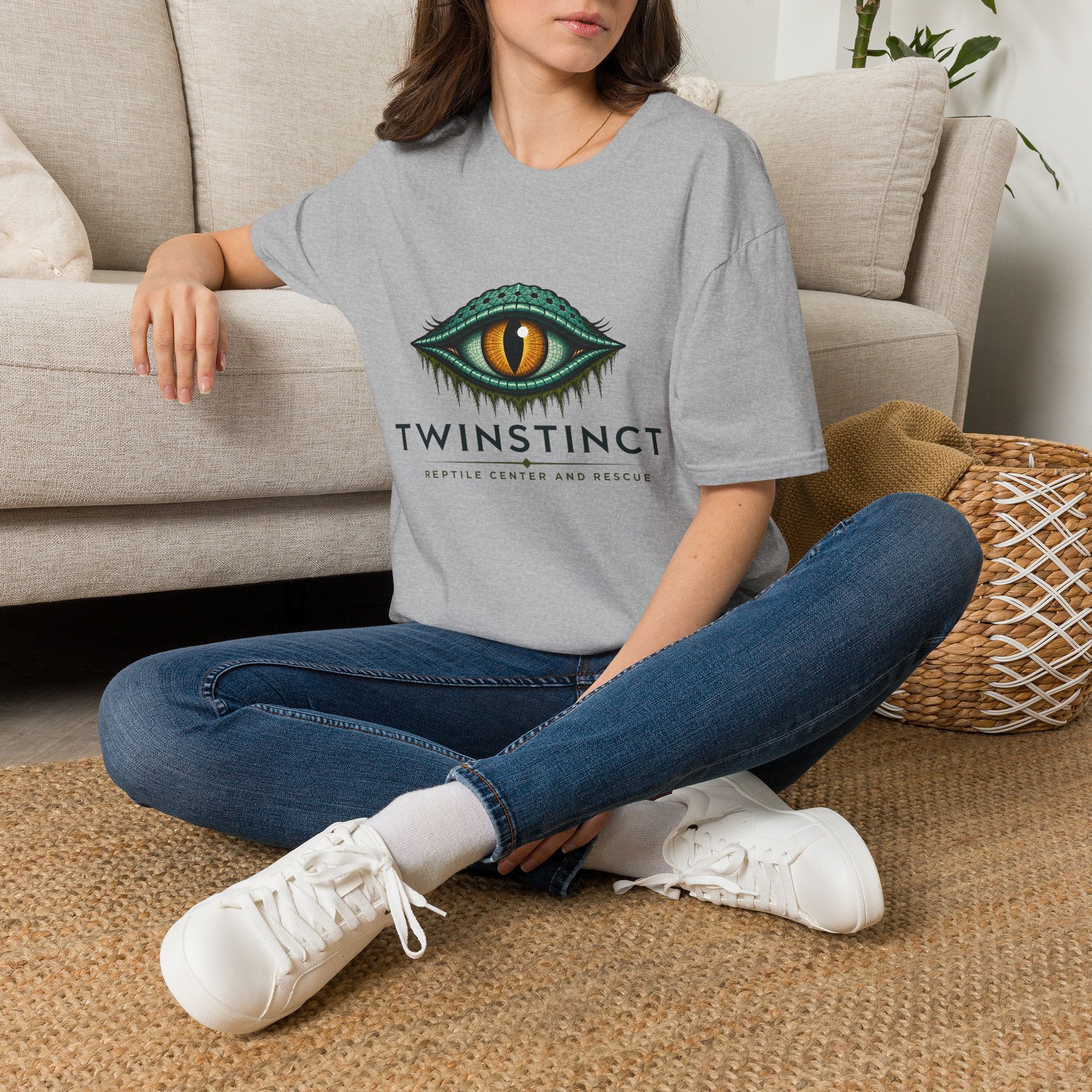 Graphic T-Shirt — Green Dragon Eye "TWINSTINCT" Logo Shirt
