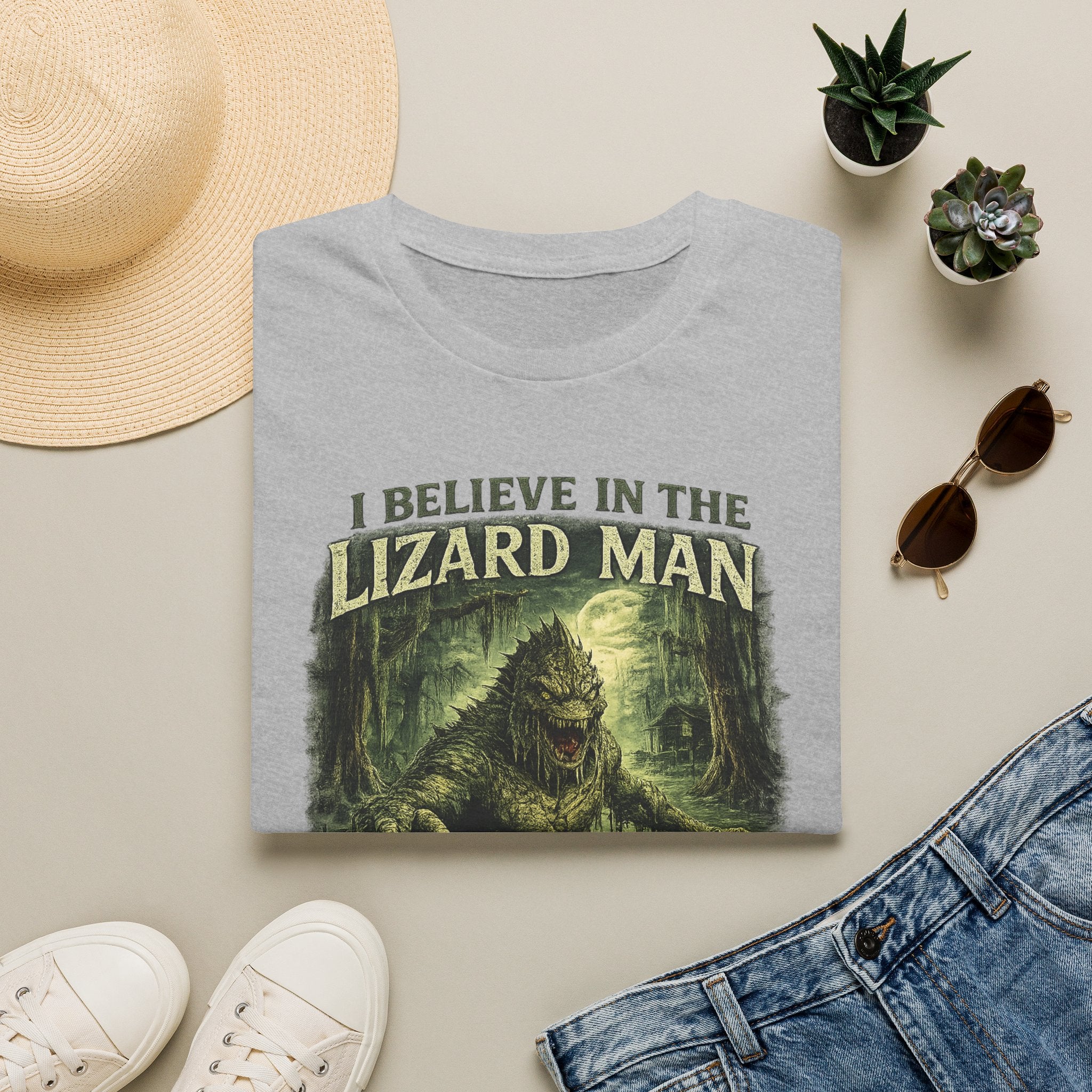 I Believe in the Lizard Man T-Shirt — Cryptid Enthusiast Graphic Tee