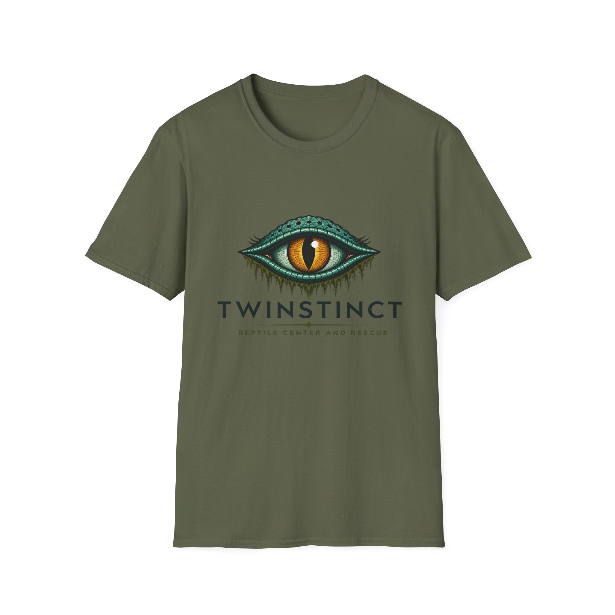 Graphic T-Shirt — Green Dragon Eye "TWINSTINCT" Logo Shirt