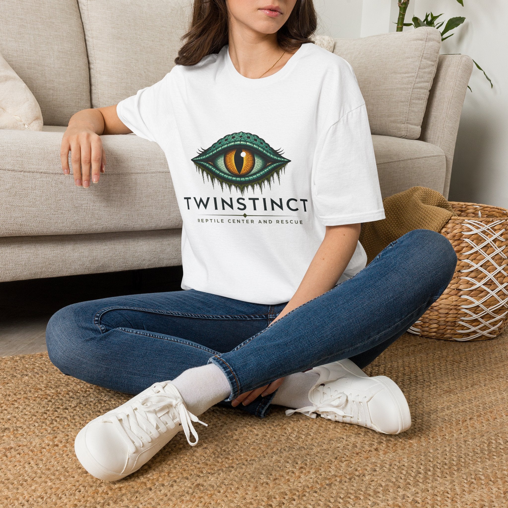 Graphic T-Shirt — Green Dragon Eye "TWINSTINCT" Logo Shirt