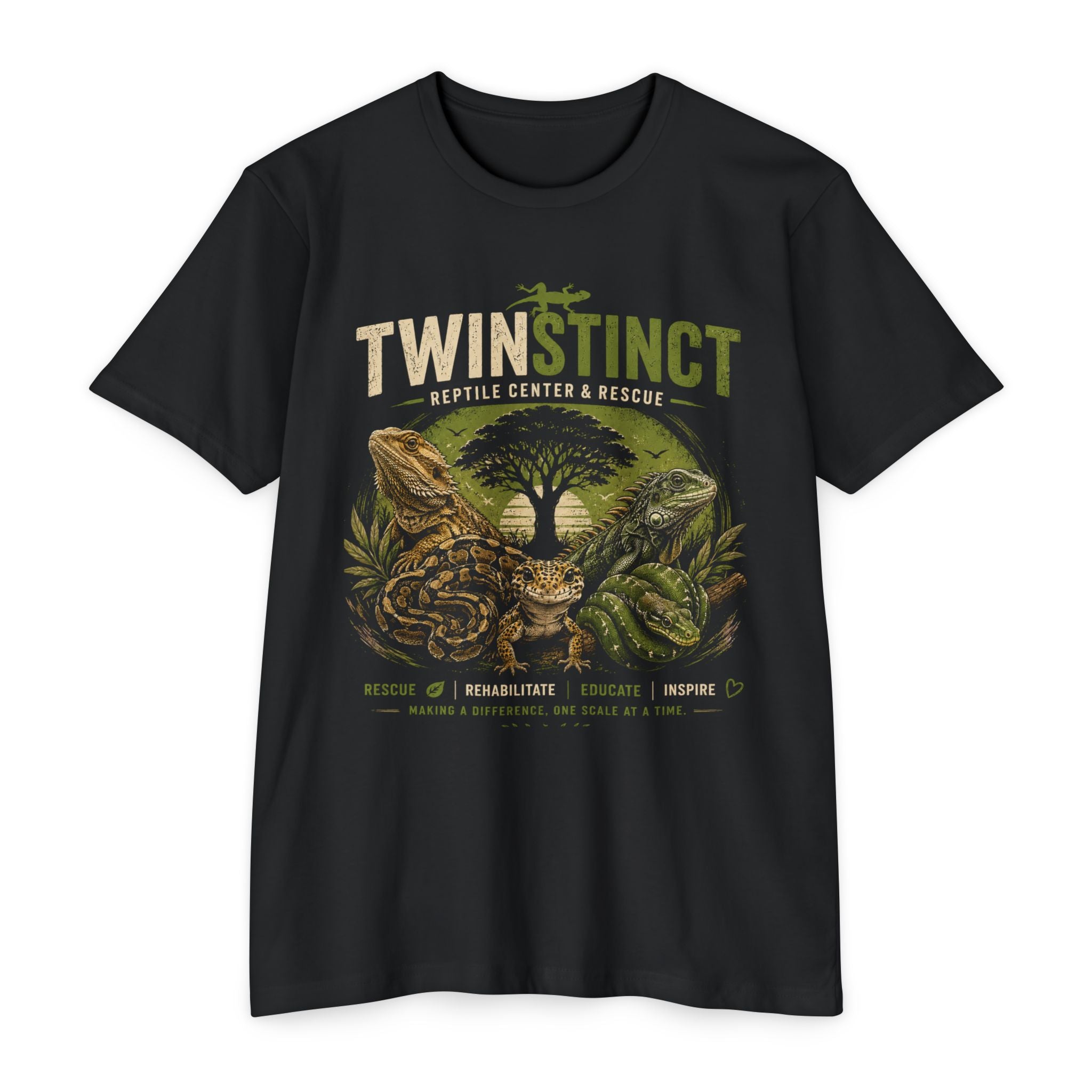 Reptile Rescue T-Shirt — "Twinstinct Reptile Center & Rescue" Conservation Tee