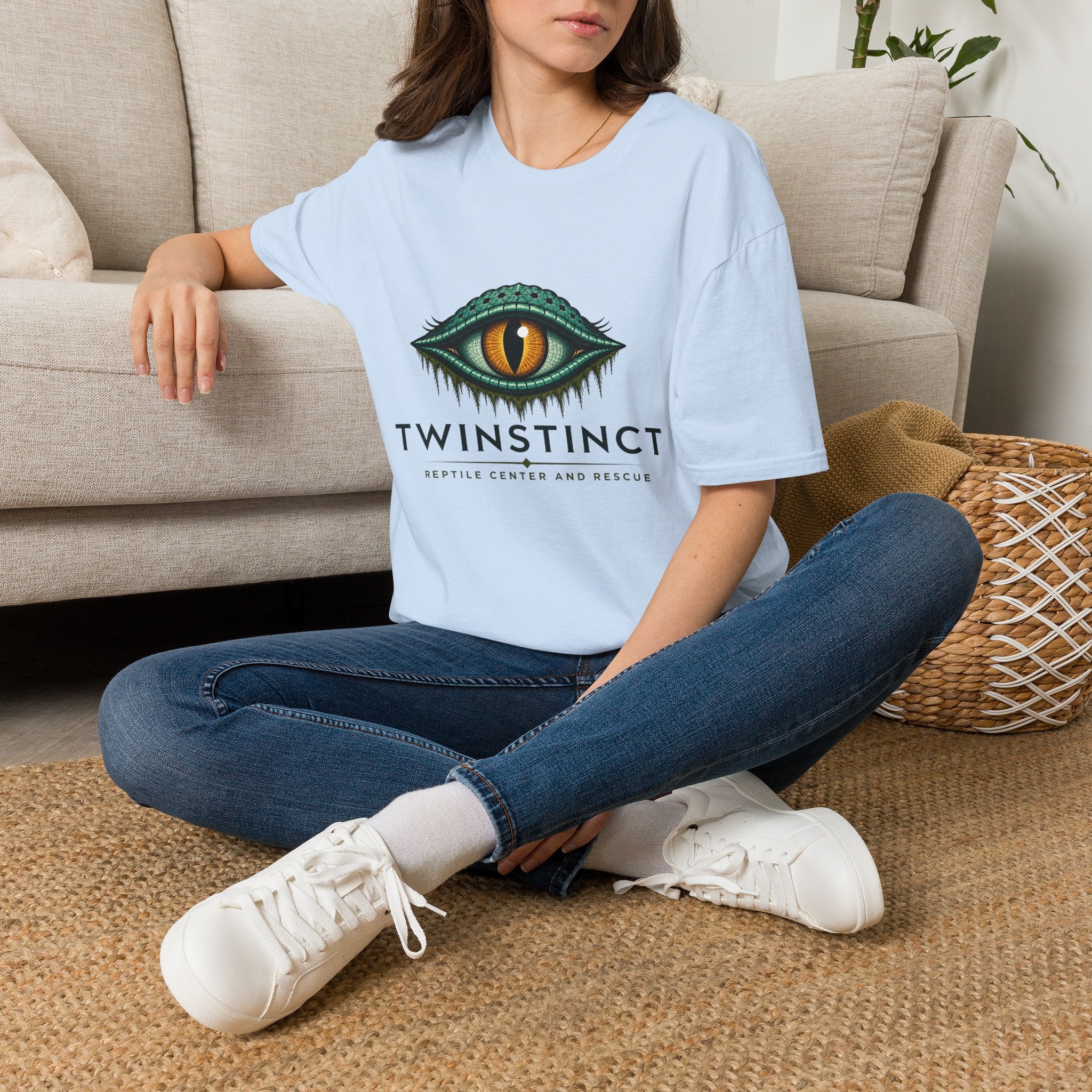 Graphic T-Shirt — Green Dragon Eye "TWINSTINCT" Logo Shirt