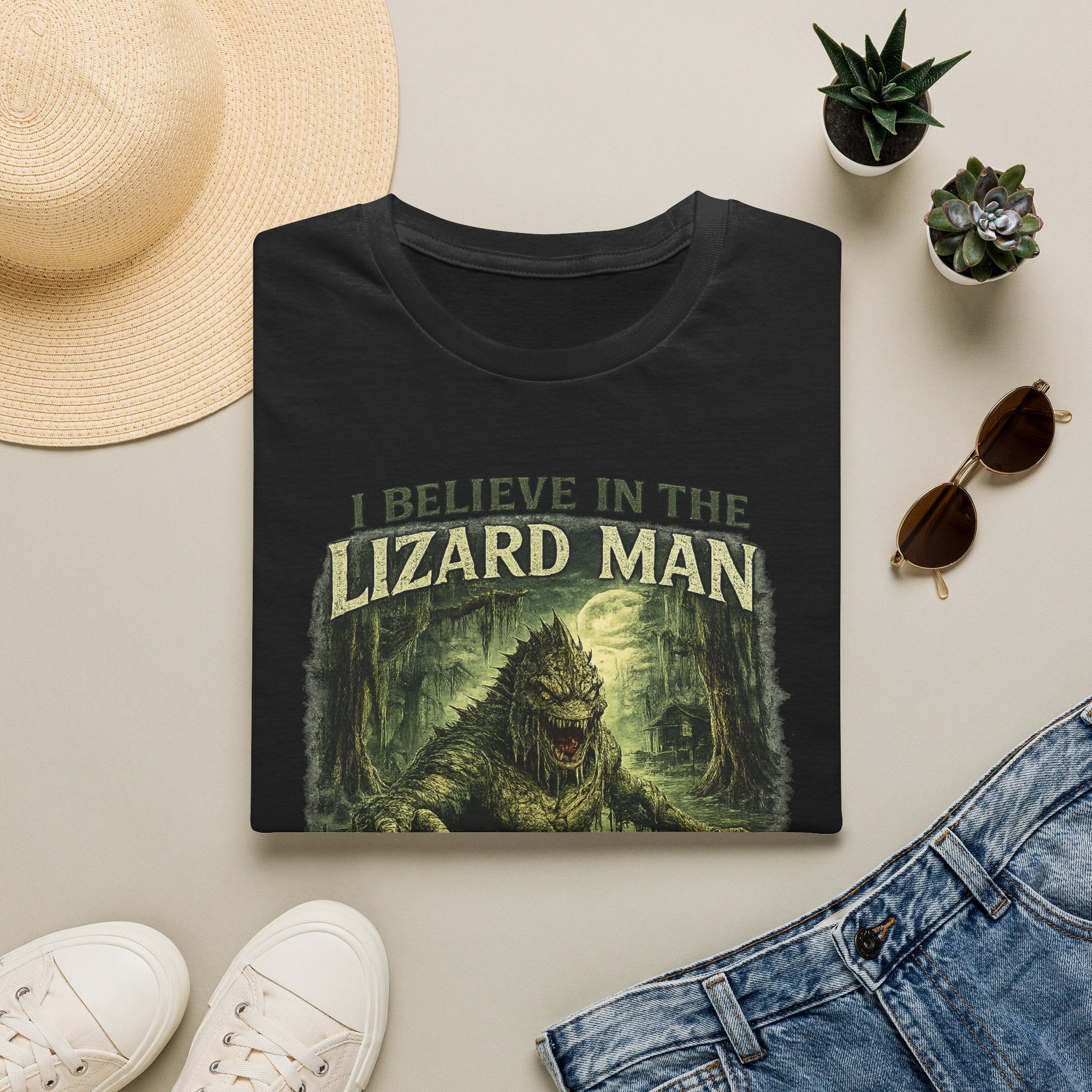 I Believe in the Lizard Man T-Shirt — Cryptid Enthusiast Graphic Tee